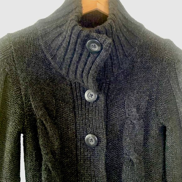 American Eagle Cable Knit Chunky Wool Blend Cardigan - Picture 1 of 12